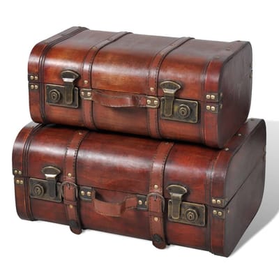 vidaXL - Schatkisten - 2 - st - vintage-stijl - hout - bruin