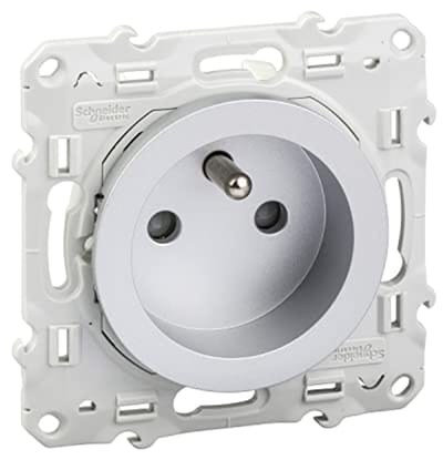 Stopcontact met Aarding 2P+T, Aluminium 230V