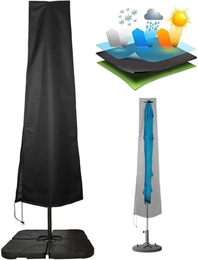 Beschermhoes voor parasol -met stang - grote zweefparasol - beschermhoes voor 3 tot 4 m, rond en vierkant, 210D Oxford, weerbestendig, uv-bestendig, winddicht en sneeuwbestendig - 240 x 57 x 57 cm