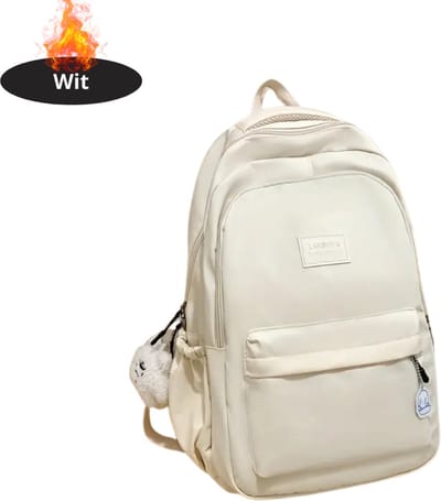 Livano Rugzak - Dames - Heren - Meisje - Jongens - Backpack - Schooltas - Laptoptas - Creme