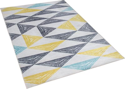 KALEN - Laagpolig vloerkleed - Lichtgrijs - 160 x 230 cm - Polyester