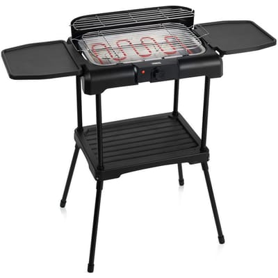 Princess Elektrische BBQ met Zijtafels - 2200 W - 40 x 24,5 cm - Zwart