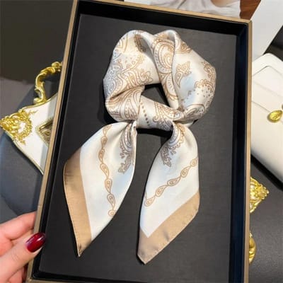 70cm Design Serre-têtes Carrés Foulards Mode Imprimé Satin Soie Foulard Pour Femmes Carré de Cou Bandes de Poignet Foulard Ruban Écharpe gray