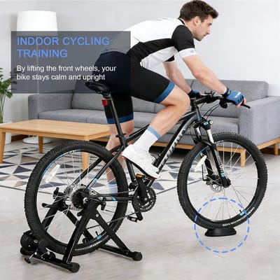Voorwielsteun Fiets - Roller Blok - Indoor Training - Antislip Design - 22.5 cm - Zwart