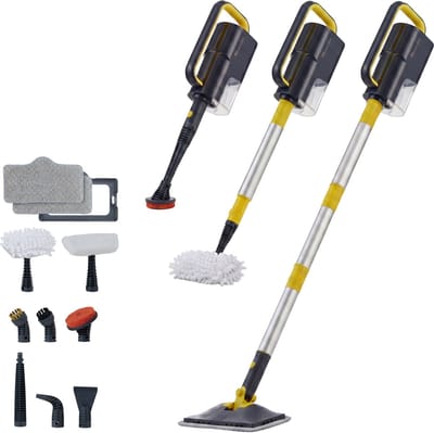 R2 Essentials 12-in-1 Stoomreiniger – Steam Cleaner – Handstoomreiniger – Handstomer – Vlekkenreiniger – Chemievrije Dieptereiniging voor Badkamer, Keuken, Voegen, Tegels, Bank, Tapijt, Auto & Kleding