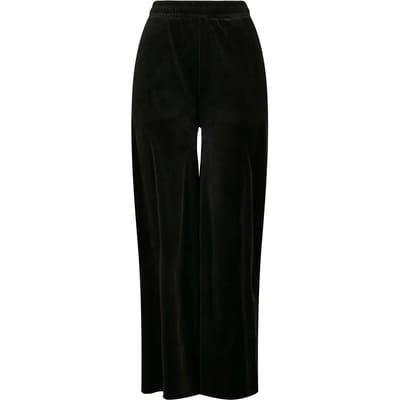 Urban Classics - High Waist Straight Velvet Dames joggingbroek - S - Zwart
