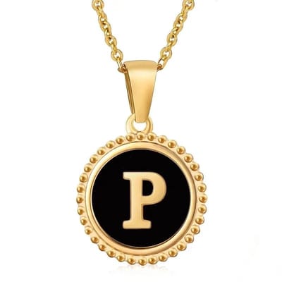 Aramat Jewels | Halskettingen | Stalen dames ketting letter goudkleur | P | |1,5mm | Staal | Volwassenen | Verkleurd niet