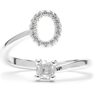 Luxenter Ring met glanzende zirkonia, zilveren afwerking - Alphabet