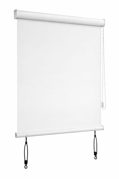 Madecostore Houvea Basic Buiten Rolgordijn – 80 x 220 cm – Wit – Balkon Zonnescherm – UV Werend (90%) – HDPE