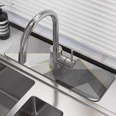 Klassieke Gootsteen Kraan Afvoer Pad Tafelmat Wc Diatomeeën Modder Absorberend Pad Antislip Anti-schimmel Mat voor Keuken Aanrecht Eetkamer 38x13cm