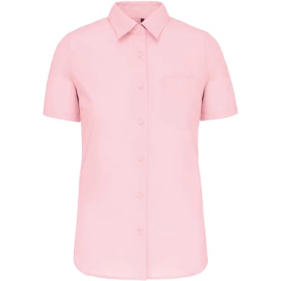 Kariban Overhemd in onderhoudsvriendelijk polykatoen-popeline korte mouwen dames K548 - Pale Pink - XL