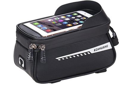 Fietstas | Frametas | Telefoonhouder | Waterdicht | Waterafstotend | Telefoonhouder | Universeel Mountainbike | Stadsfiets | Smartphone houder | Zwart