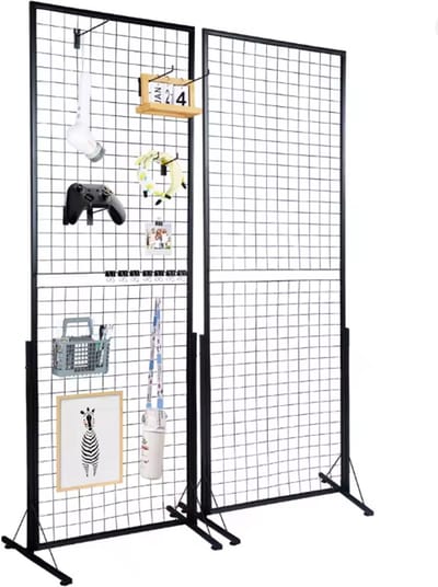 Stervia Winkeldisplay - Winkelstandaard - Set Van 2 - Productpresentatie - Inclusief Haken/Clips/Knijpers/Touw - Zwart - 84 x 57.8 x16 cm