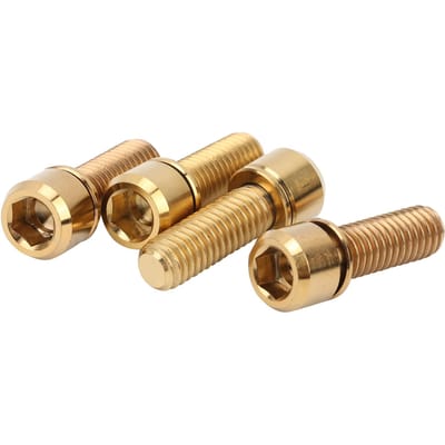 4 Stuks Draagbare M6x18 Titaniumlegering Mountainbike Racefiets Stuurpen Schroef Hoge Sterktegoudkleurig beige