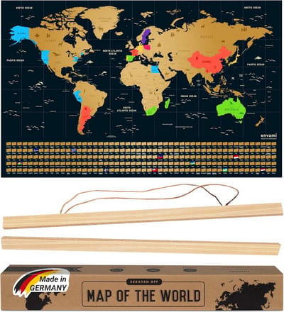 Scratch Map Wereldkaart 68 cm x 43 cm - Gouden Scratchlaag - Herinneringen aan Reizen - Perfect Cadeau - Thijox