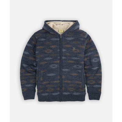 Trui Oxbow Sherpa jacquard trui met rits NIGHTFALL