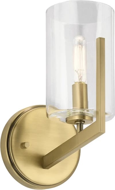 Kichler LED Wandlamp Nye | 1X E14 Max 40W | Brushed Natural Brass