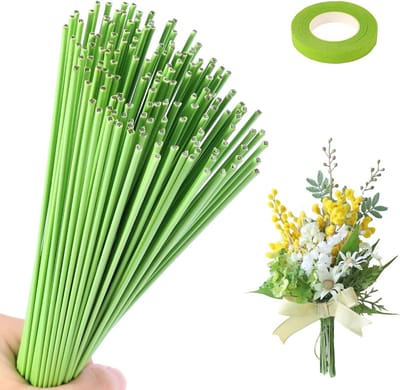 Knutseldraad Groen - Bloemendraad Floristentape - Bloemstukken Maken - Flexibel En Stabiel - 2mm x 30cm 100 Stuks - Lichtgroen