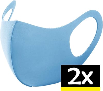 Mondkapje Wasbaar Mondmasker Blauw Mondkapjes Niet-medisch - 2 stuks