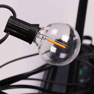 Casa Living Terrasverlichting - G40 Solar Lichtslinger Buiten - 10 Meter - 30 Dimbare LED Lampen - USB & Zonne-energie - IP65 Waterdicht