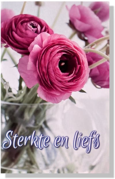 Sterkte en Liefs - Beterschap wenskaart - 12x17cm - Gevouwen kaart inclusief envelop - Beterschapskaart