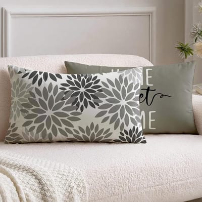 Kussensloop Set - Decoratieve Hoezen - Woonkamer Aankleden - Uniek Print Design - 30 x 50 cm - Grijs