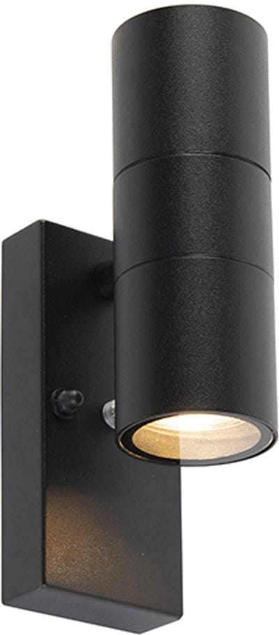 QAZQA duo - Moderne Wandlamp Up Down voor buiten - 2 lichts - D 11 cm - Zwart - Buitenverlichting