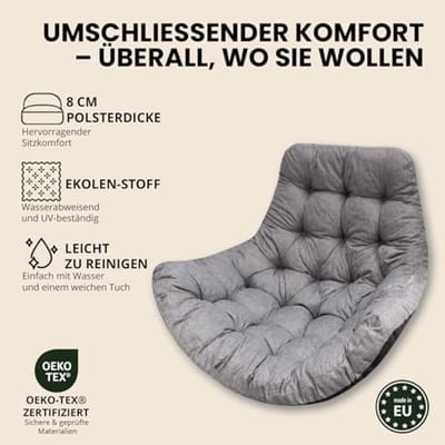 Hanging Chair Cushion voor Binnen en Buiten - Rond Seat Kussen in Groen