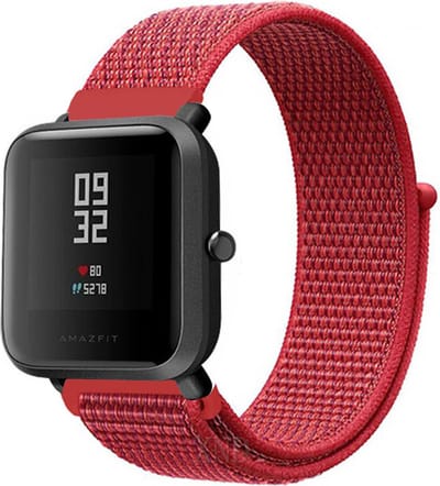 Nylon bandje geschikt voor Xiaomi Amazfit Bip / GTS / GTS 2 / GTS 3 / GTS 4 - Mini / Bip Lite / Bip U / Bip U Pro - Rood