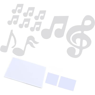 Sticker Mural Note de Musique DIY Autocollants Innovants en Relief Décoration Fond Maison Chambre Argent argenté