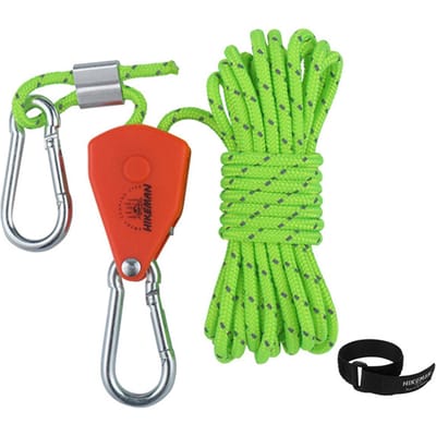 4 meter/5 meter verstelbare tentkabelcliphanger, losse, versterkte luifel, winddichte touwclip 4mm-4meters groen
