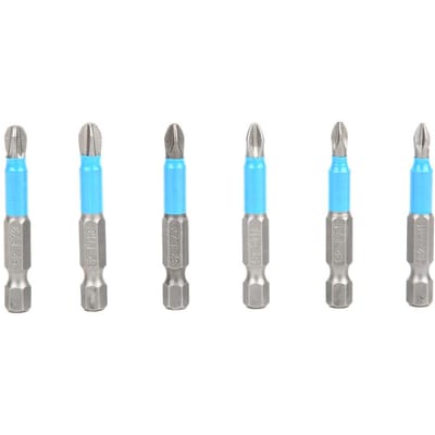 12-delige set 50mm antislip magnetische kruiskopschroevendraaierbits 1/4 inch zeskantschacht S2 gelegeerd staal