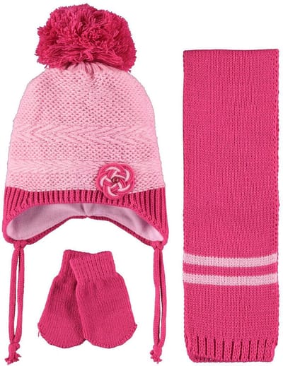 3-delige set baby muts met sjaal en wanten 0-12 maanden