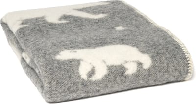 WOOOL Wollen Kinderdeken - POLAR Bear (Grijs) - 130x90 - Ledikant