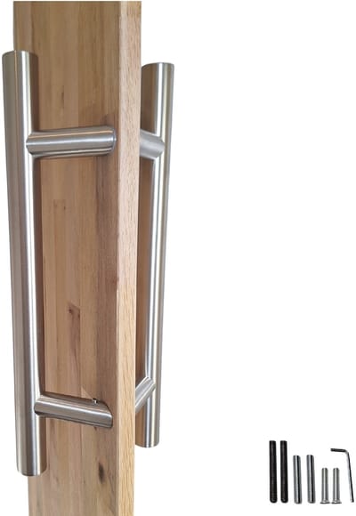 Hoexs Deurgrepen Zilver - 40 cm – Set van 2 – 45° - RVS – Hartafstand 25 cm - incl. bevestigings materialen