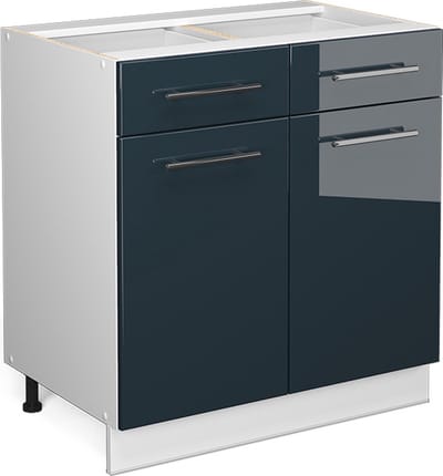 Vicco Fame-Line Keukenkasten – 80 cm, WB Antraciet Donkerblauw hoogglans