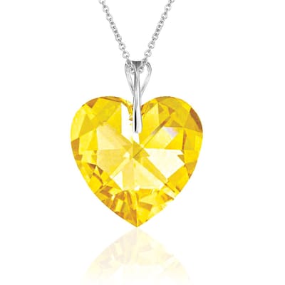 Montebello Ketting Mila HZ104 - Swarovski Hart - 925 Zilver Gerhod. - Ø18mm - 50cm