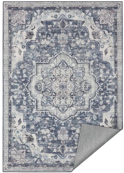 Songmics - vloerkleed - 140x200 cm - antislip - laagpolig - grijs met wit