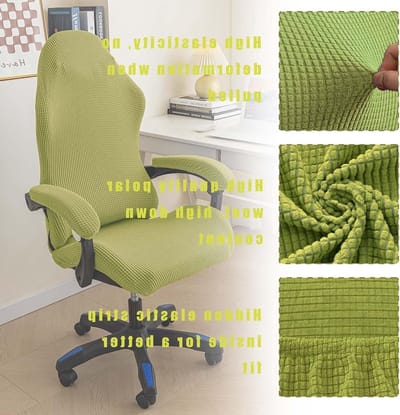 Verstelbare en Wasbare Gaming Stoel Covers - Antislip, Geschikt voor Swivel Stoelen, Bescherming en Stijl (Groen)