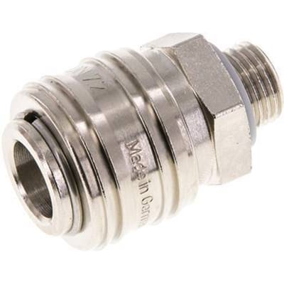 Vernikkeld Messing DN 7.2 (Euro) Luchtkoppeling Snelkoppeling G 1/4 inch Buitendraad FKM