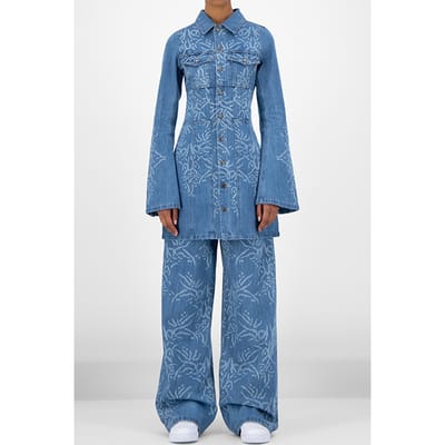 Daily Paper Light Lazered Denim Jaware Jacket Größe: XS | Jeansjacken Outlet | Damen | Blau