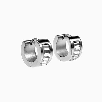 ∅14 mm Oorringen Dames - Roestvrij Staal - Brede Oorbellen met Zikconia Stenen