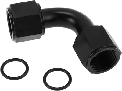 Dailygoods - Male Flare Reducer Hose Fitting Adapter AN10 90° voor Brandstofleidingen Aluminium Zwart