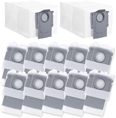 PromoHome 12 Stuks antibacteriële stofzakken Geschikt voor Roborock Saros 10R, Qrevo S, Qrevo Master, Qrevo Pro, Qrevo Curv, Qrevo Edge, S8 MaxV Ultra, S8 Max Ultra- 3 Liter