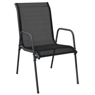 vidaXL - 3-delige - Tuinset - textileen - en - staal - zwart