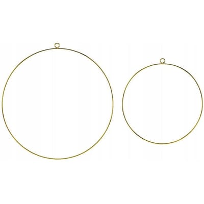 PARTYDECO - 2 gouden metalen ringen 20 en 28 cm voor kransen