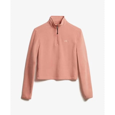 Superdry - Korte Polar fleecetrui met halve rits - Dames - Truien