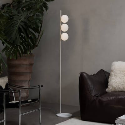 IDEAL LUX vloerlamp Binomio wit, hoogte 160 cm, metaal, 3-lamps