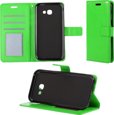 Hoesje - Geschikt voor Samsung Galaxy A5 2017 - Luxe Bookcase - Walletcase Hoes - Portemonnee - Cover - Telefoonhoes - Groen