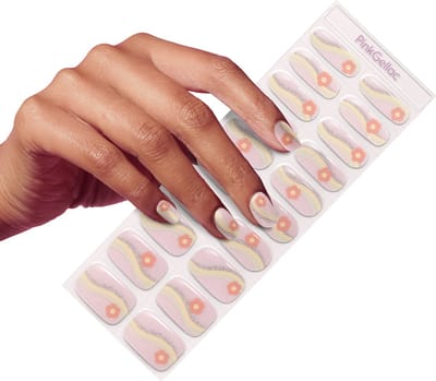 Pink Gellac UV Nagelstickers - Gellak Stickers 0049 Blooming Meadows - Nail Art Stickers voor Nagels - 20 stuks in 10 maten